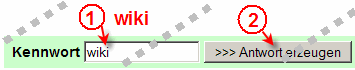 So geben Sie "wiki" als Kennwort ein