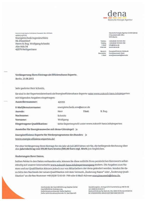 Bild von EnergieTechnik.NRW - Ing. Wolfgang Schmitz - Titel: DENA-Zulassung