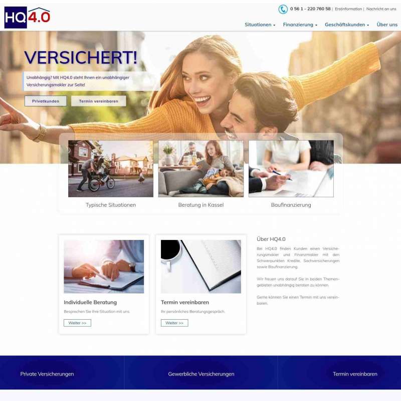Bild von HQ 4.0 - Baufinanzierung und Versicherungsmakler - Konstantin Schendler - Titel: Unsere Webseite