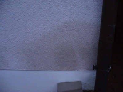 BAU.DE / BAU-Forum: 1. Bild zu Antwort "Bilder-Upload: Zus&auml;tzliches Foto des Feuchtigkeitsschadens" auf die Frage "Feuchter Putz unter Treppe: Ursachen, Kosten der Sanierung & Risiken?" im BAU-Forum "Au&szlig;enw&auml;nde und Fassaden"