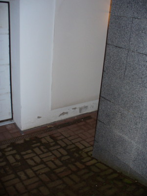 BAU.DE / BAU-Forum: 1. Bild zu Antwort "Feuchtigkeitsschaden: Weitere Bilder zur Schadensanalyse" auf die Frage "Feuchter Putz unter Treppe: Ursachen, Kosten der Sanierung & Risiken?" im BAU-Forum "Au&szlig;enw&auml;nde und Fassaden"