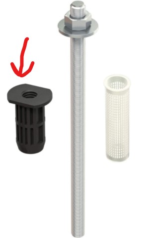 BAU.DE / BAU-Forum: 1. Bild zu Frage "Suche Kunststoffstopfen f&uuml;r M12 Gewinde (an Hauswand/D&auml;mmung)" im BAU-Forum "Balkon und Terrasse"