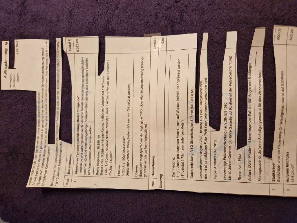 BAU-Forumsbeitrag: Angebot und Auftrag weichen 69 % ab - Rechtliche Schritte m&ouml;glich?