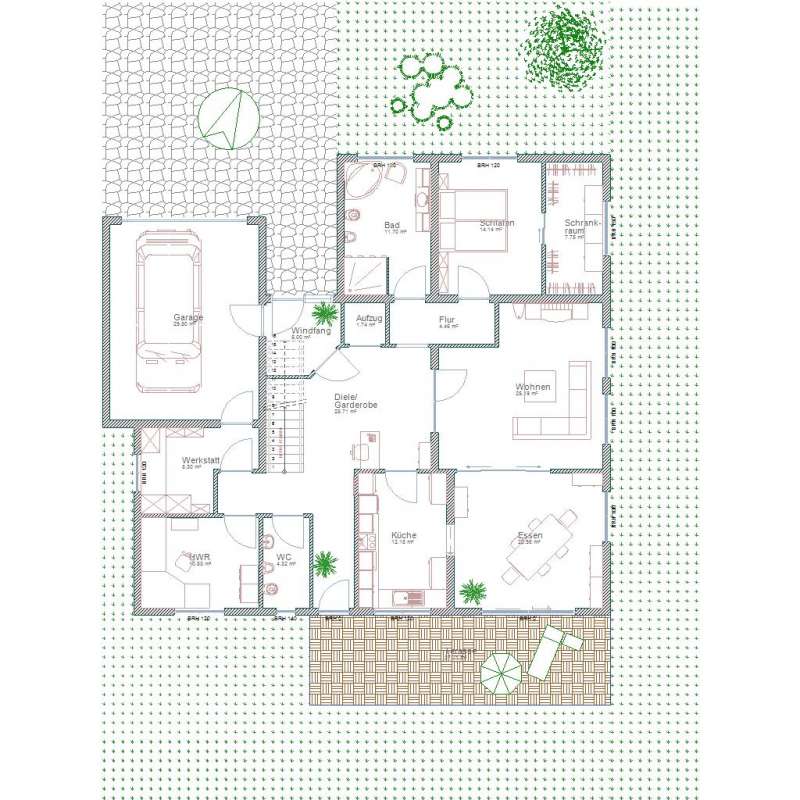 BAU.DE / BAU-Forum: 1. Bild zu Antwort "Altersruhesitz: &Uuml;berarbeitete Planung &ndash; Gr&ouml;&szlig;e & Barrierefreiheit" auf die Frage "Altersruhesitz planen: Grundriss, Aufzug, Barrierefreiheit &ndash; Machbarkeit pr&uuml;fen?" im BAU-Forum "Grundriss-Diskussionen"