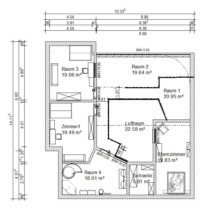 BAU.DE / BAU-Forum: 1. Bild zu Antwort "DG" auf die Frage "Hausplanung mit Atrium/Wintergarten: Machbarkeit, Kosten & Risiken im EFH?" im BAU-Forum "Grundriss-Diskussionen"
