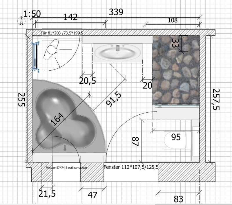 BAU.DE / BAU-Forum: 1. Bild zu Frage "Badgrundriss planen: Optimale Raumaufteilung mit Dusche & Badewanne &ndash; Checkliste" im BAU-Forum "Grundriss-Diskussionen"