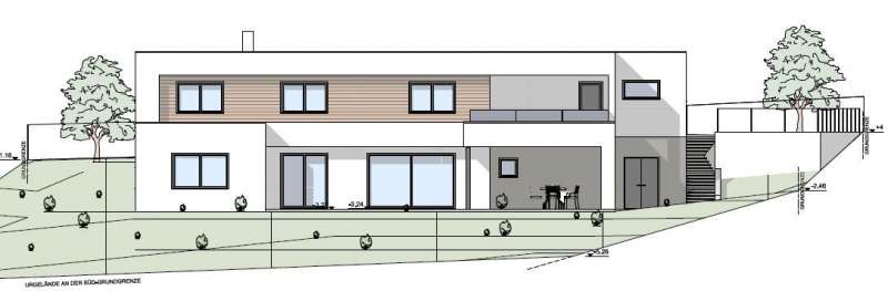 BAU.DE / BAU-Forum: 1. Bild zu Frage "Modernes Hanghaus, EFH" im BAU-Forum "Grundriss-Diskussionen"