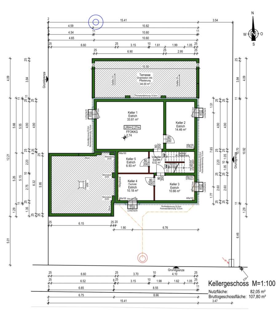 BAU.DE / BAU-Forum: 1. Bild zu Frage "Grundriss optimieren: Feedback zu OG (WC, Bad) und EG (Speis, K&uuml;che) gesucht" im BAU-Forum "Grundriss-Diskussionen"