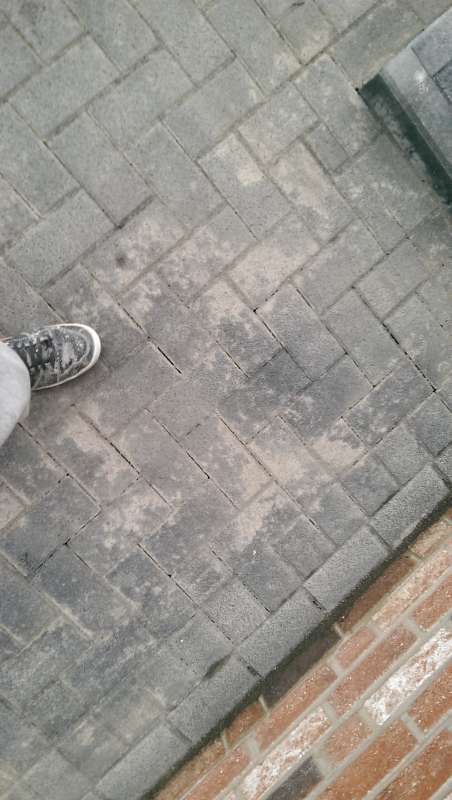 BAU.DE / BAU-Forum: 4. Bild zu Frage "&Ouml;kopflaster nach Verlegung durch F&uuml;llmaterial wei&szlig;e Flecken ." im BAU-Forum "Rund um den Garten"