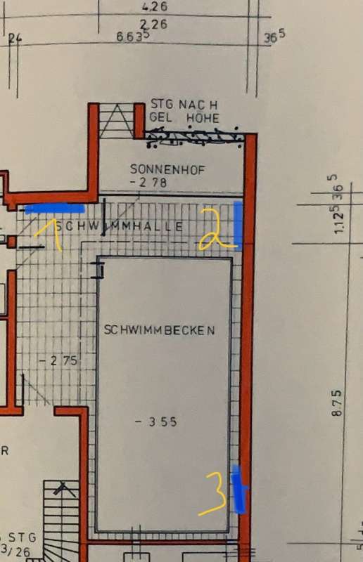 BAU.DE / BAU-Forum: 1. Bild zu Frage "Schwimmbadumbau: Heizungsplanung, Positionierung & Heizlast berechnen?" im BAU-Forum "Heizung / Warmwasser"