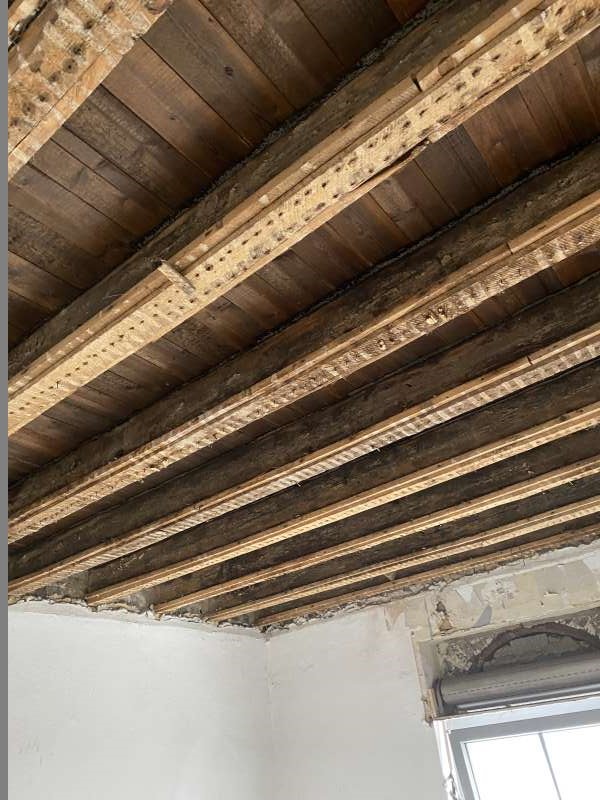 BAU.DE / BAU-Forum: 1. Bild zu Frage "Holzbalkendecke knarrt trotz Laminat: Ursachen, L&ouml;sungen & Kosten f&uuml;r Sanierung?" im BAU-Forum "Holzschutz, Holzsch&auml;den, Holzsanierung"