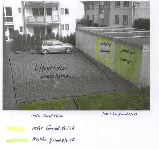 BAU.DE / BAU-Forum: 2. Bild zu Antwort "Erdkabel Verlauf: Flurkartenausschnitt zur Kl&auml;rung" auf die Frage "Erdkabel zur Garage verl&auml;uft &uuml;ber Nachbargrundst&uuml;ck: Schaden, Recht & Vorgehen?" im BAU-Forum "Installation: Elektro, Gas, Wasser, Fernw&auml;rme etc."