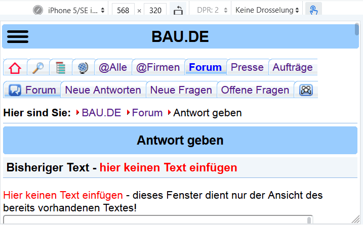 BAU.DE / BAU-Forum: 3. Bild zu Frage "Mobile Version" im BAU-Forum "Das Forum &uuml;ber unsere Foren - Anregungen, Kritik, Vorschl&auml;ge f&uuml;r neue Foren etc."