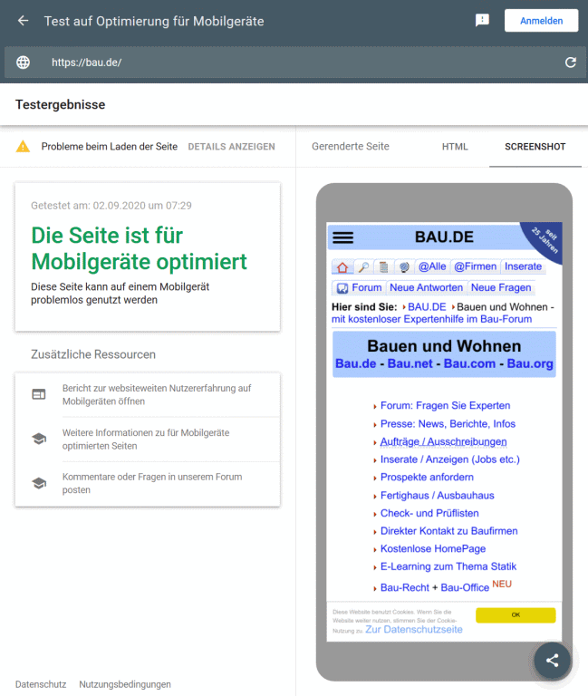 BAU.DE / BAU-Forum: 1. Bild zu Antwort "Ein kurzer (Zwischen-) Bericht" auf die Frage "Mobile Version erstellen: Optimierung f&uuml;r Smartphones &ndash; Tipps & Tricks f&uuml;r responsive Webseiten?" im BAU-Forum "Das Forum &uuml;ber unsere Foren - Anregungen, Kritik, Vorschl&auml;ge f&uuml;r neue Foren etc."