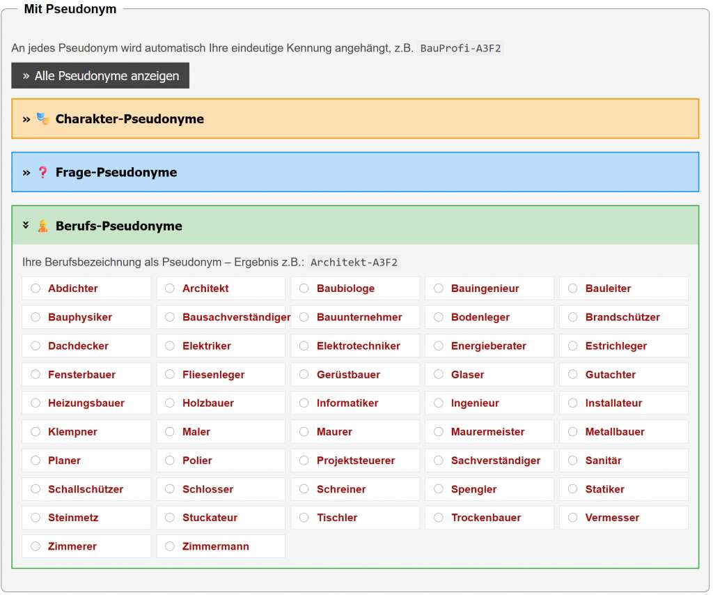 BAU.DE / BAU-Forum: 3. Bild zu Frage "Pseudonyme für Antwortengeber: BauSokrates und die KI-Task-Force im Bauforum" im BAU-Forum "Das Forum &uuml;ber unsere Foren - Anregungen, Kritik, Vorschl&auml;ge f&uuml;r neue Foren etc."