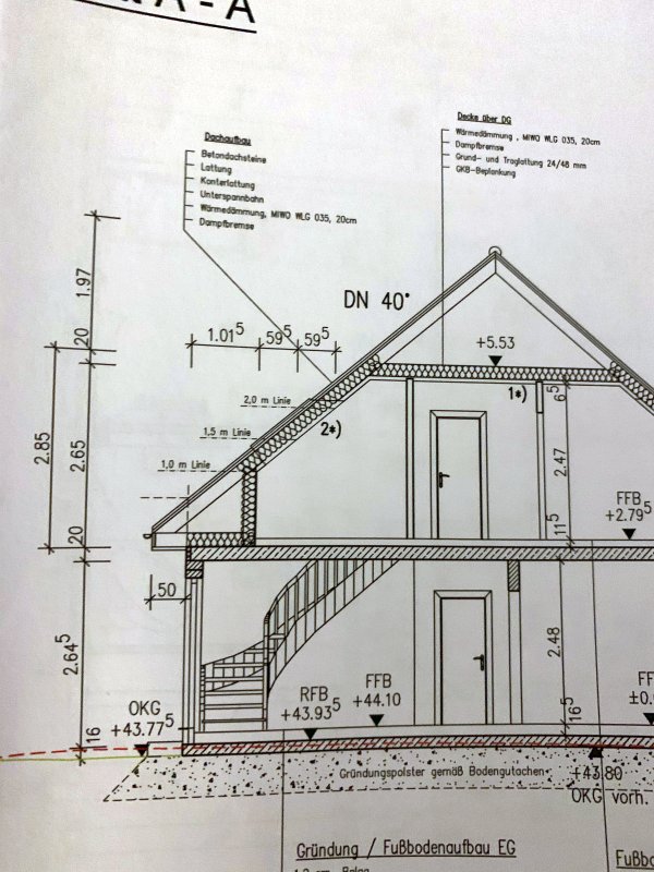 BAU.DE / BAU-Forum: 1. Bild zu Frage "Kniestockh&ouml;he Neubau: Abweichungen vom Bauantrag &ndash; Was tun bei Messfehlern?" im BAU-Forum "Neubau"
