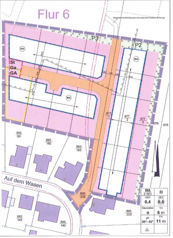 BAU.DE / BAU-Forum: 3. Bild zu Antwort "Planzeichnung: Keine Angaben zu &sect;14 BauNVO vorhanden" auf die Frage "Garage &uuml;ber Baugrenze in Abstandsfl&auml;che Saarland: Was ist erlaubt?" im BAU-Forum "Bauplanung / Baugenehmigung"