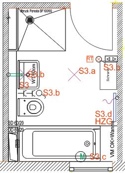 BAU.DE / BAU-Forum: 1. Bild zu Frage "Badplanung optimieren: Dusche verlegen, Grundriss verbessern & Kosten im Neubau?" im BAU-Forum "Sanit&auml;r, Bad, Dusche, WC"