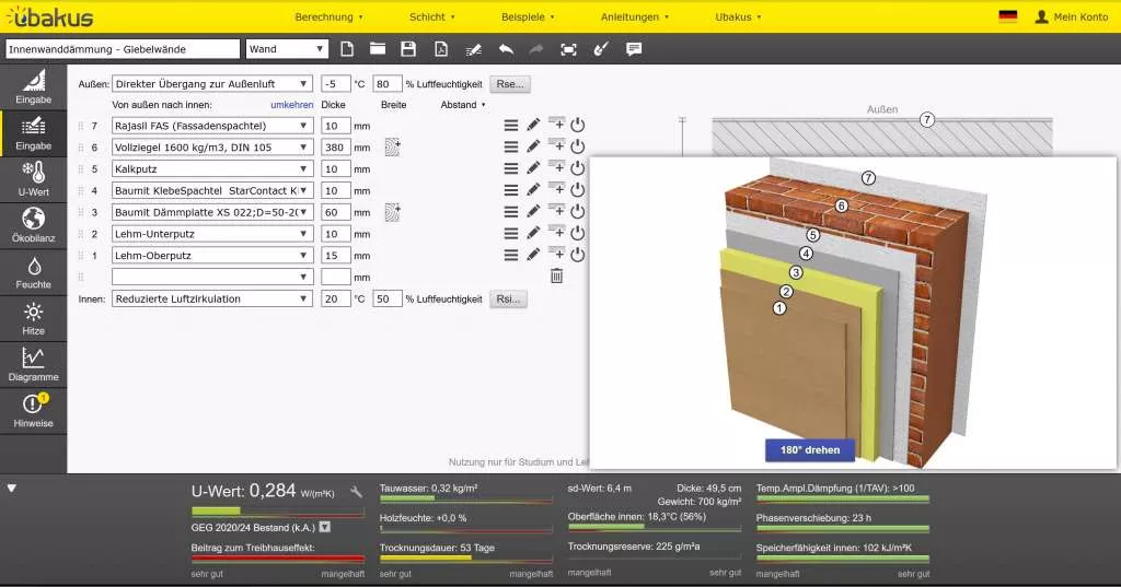 BAU.DE / BAU-Forum: 1. Bild zu Frage "Innenwanddämmung einer Vollziegelwand: Trocknungsdauer und Tauwasserrisiko" im BAU-Forum "Sonstige Themen"