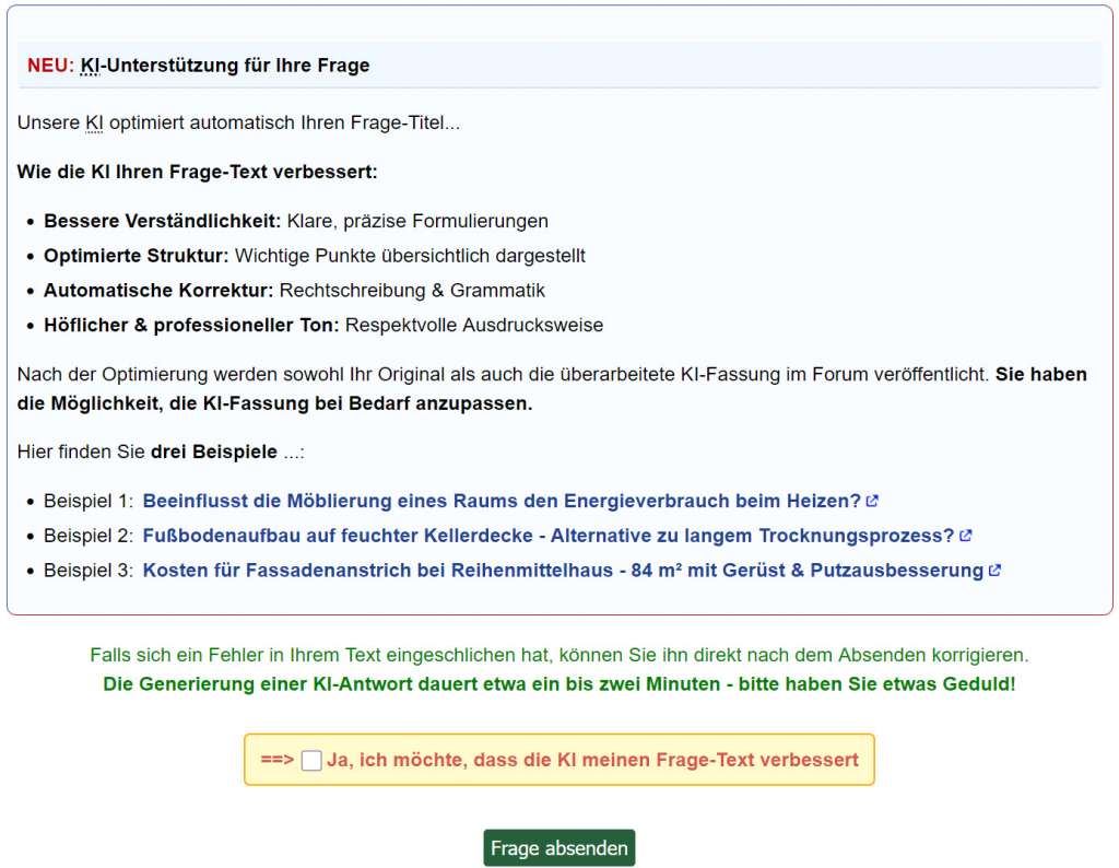 BAU-Forumsbeitrag: Ja, so ist es realisiert