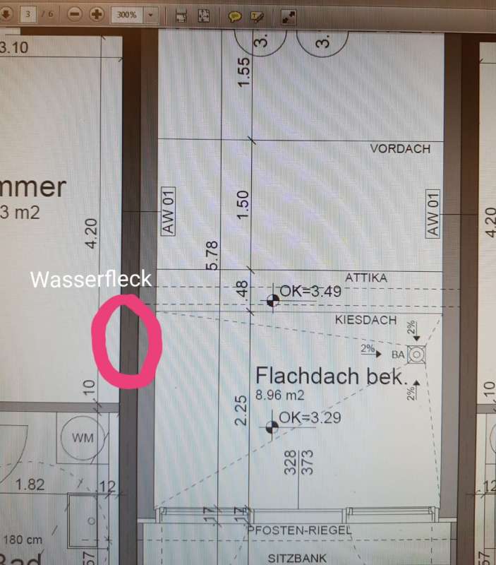 BAU.DE / BAU-Forum: 2. Bild zu Antwort "Vordach Entw&auml;sserung: Not&uuml;berlauf bei Eigentum &ndash; Bilder!" auf die Frage "Gann Hydromette BL Compact B: Messwerte bei Stahlbeton &ndash; Interpretation und Folgema&szlig;nahmen?" im BAU-Forum "Das richtige Werkzeug"