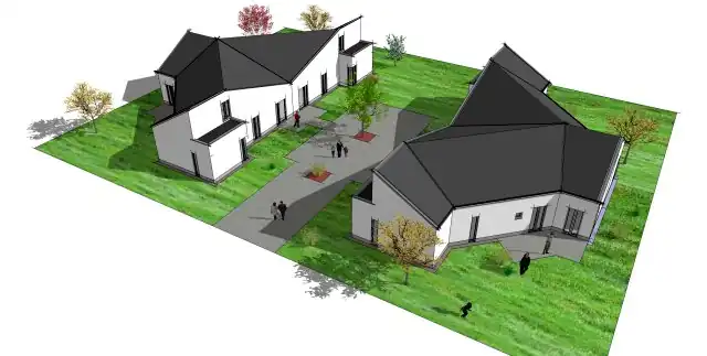 Bild von Helmuth Plecker - Titel: Das Vallion: Eine Hausgruppe mit vier ebenerdigen Bungalows