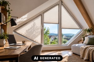 Dreiecksfenster richtig beschatten: L&ouml;sungen f&uuml;r Giebel und Dachgeschoss - Bild: KI-generiert / BAU.DE