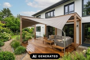 Terrassenrenovierung im Vergleich: Wetterschutz nach Ma&szlig; statt Standardabdeckung - Bild: KI-generiert / BAU.DE