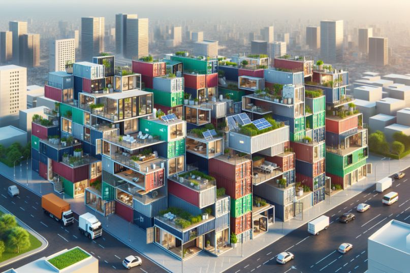 Container-Architektur bezeichnet die Praxis, gebrauchte Frachtcontainer zu Wohn-, Gewerbe- oder Industriebauten umzufunktionieren. Container-Architektur bezeichnet die Praxis, gebrauchte Frachtcontainer zu Wohn-, Gewerbe- oder Industriebauten umzufunktionieren.