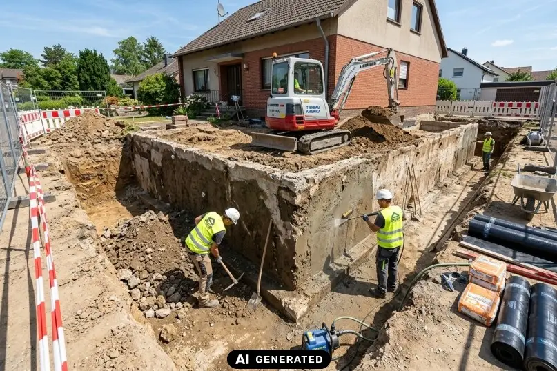 Die Au&szlig;enabdichtung, umgangssprachlich auch als Schwarze Wanne bezeichnet, ist eine Bauwerksabdichtung, die von au&szlig;en auf die erdber&uuml;hrten Kellerau&szlig;enw&auml;nde aufgebracht wird.