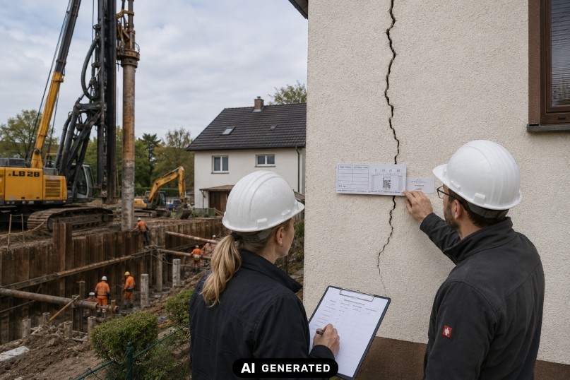 Die Riss&uuml;berwachung bezeichnet die planm&auml;&szlig;ige Beobachtung, Messung und Dokumentation von Ver&auml;nderungen an Rissen in Bauwerken und anderen baulichen Strukturen.