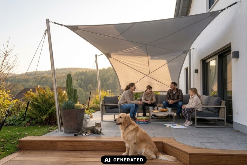 Eine Terrassenplane ist eine speziell f&uuml;r den Schutz einer Terrasse entwickelte flexible Abdeckung.